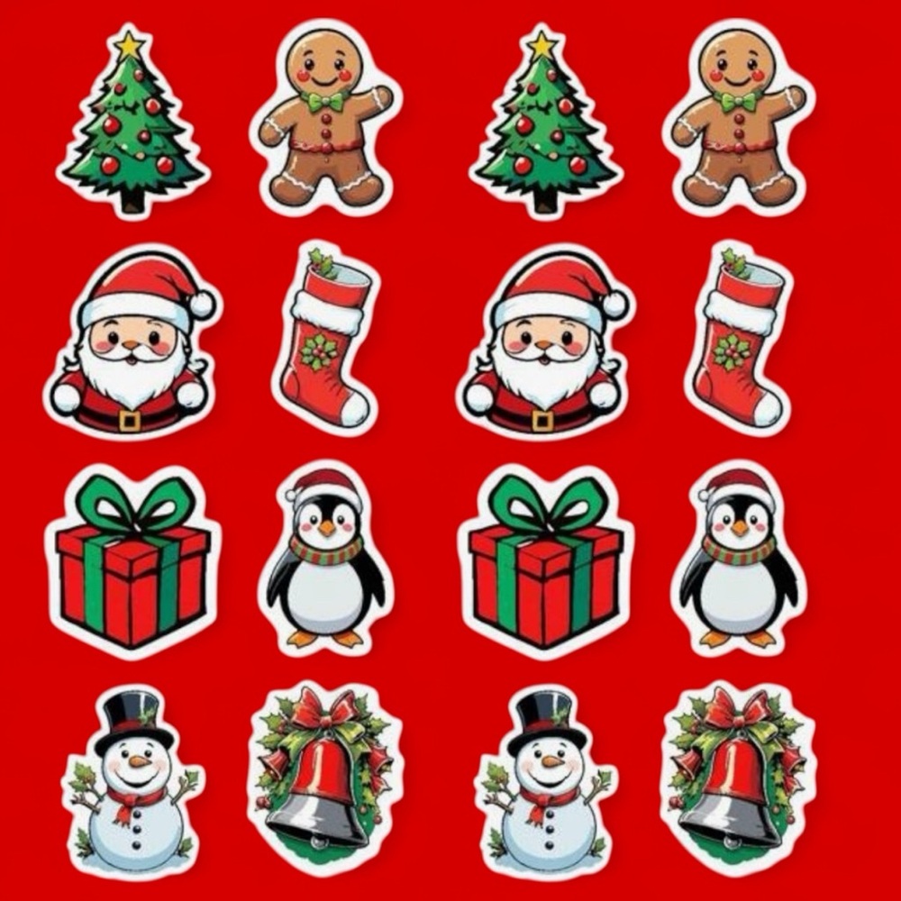 🎄New 1 inch Christmas stickers  thank you stickers FOR SMALL BUSINESS - Picture 2 of 2